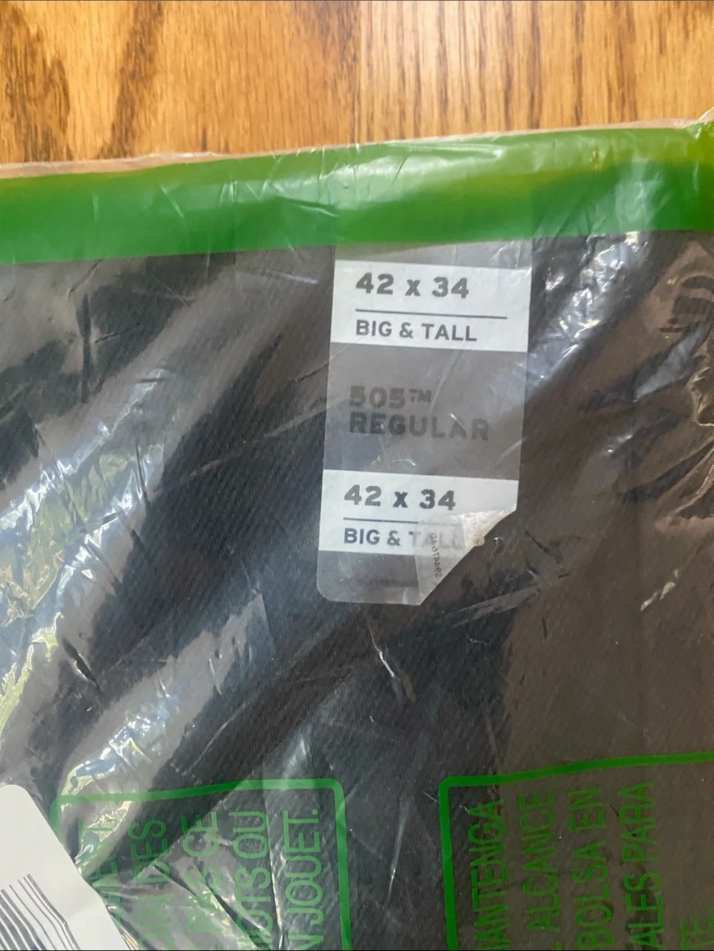 NWT Men's Levi's 505 Regular jean black 42 X 34 Big and Tall zip fly straight